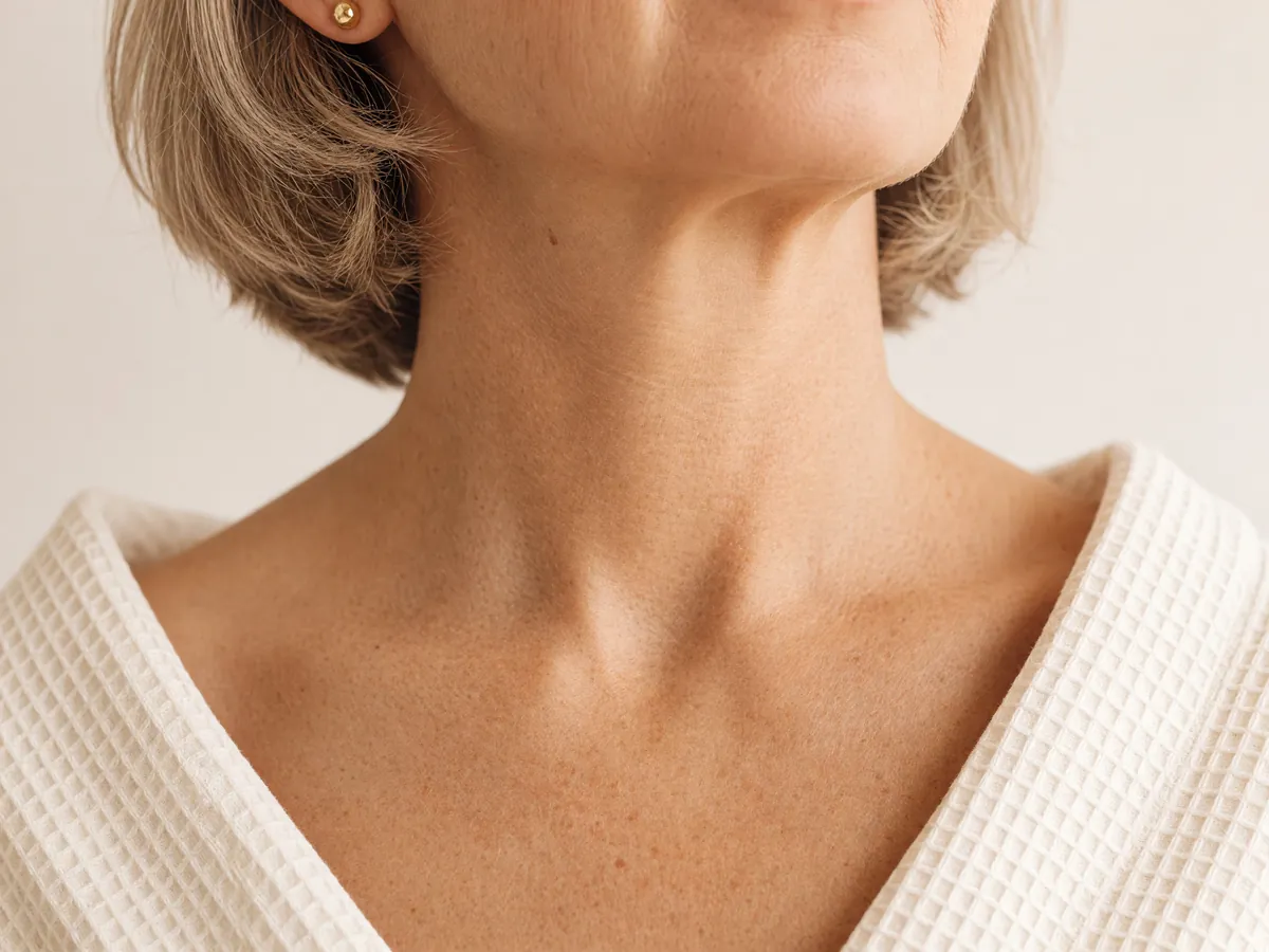 Loose skin on the neck and jawline